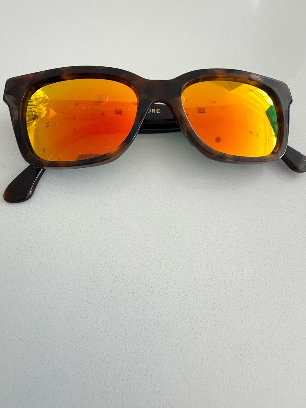 Retrosuperfuture Sunglasses Storia - Spotted Havana Fire Orange / Red Mirror
